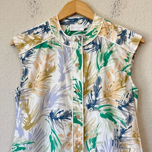 CHRISTY LYNN Lucie Dress in Multi Leaves Print *Belt maybe Missing* - Picture 2 of 9